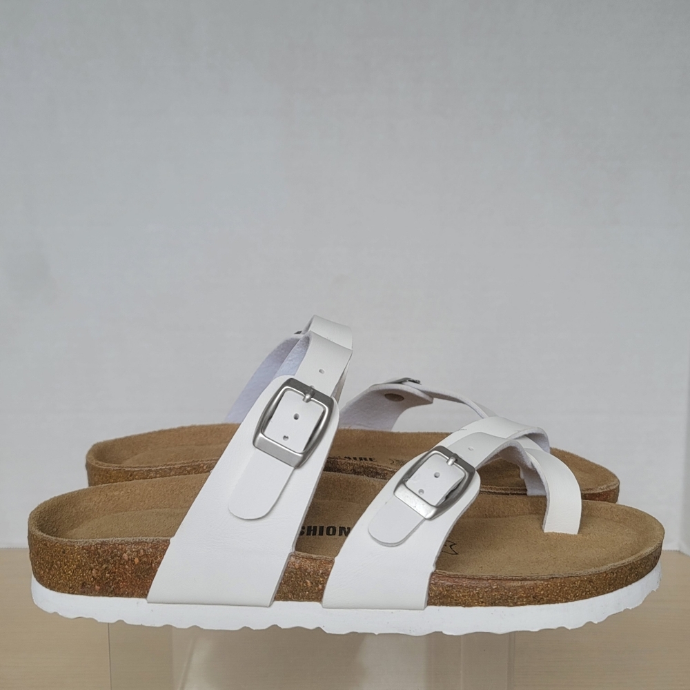 Cushionaire Luna Cork Footbed Women's Slip-On Slides Strap Sandals Sz 7.5M - Picture 2 of 16